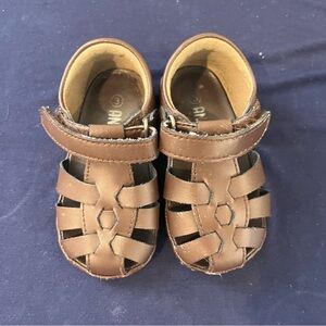 Angel Baby Brown Fisherman Sandals Size 3 Leather Boy Or Girl Summer Spring